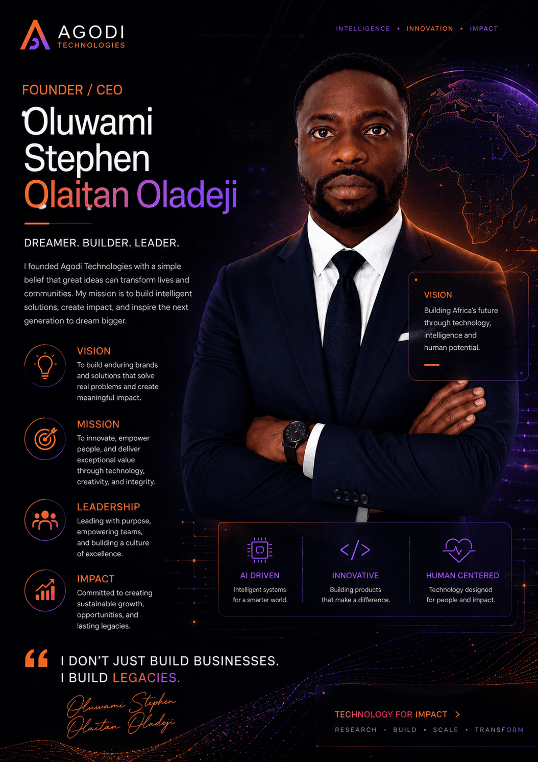 Oluwami Stephen Olaitan Oladeji — Founder & CEO of Agodi Technologies